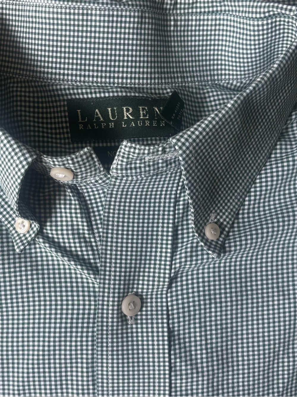 Lauren Ralph Lauren Men's Dark Green Gingham Long Sleeve Button-Down Shirt